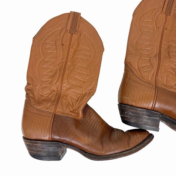 Vintage Hondo Mens 7D Western Cowboy Boots Brown Womens 8.5 Made In Mexico main image 8